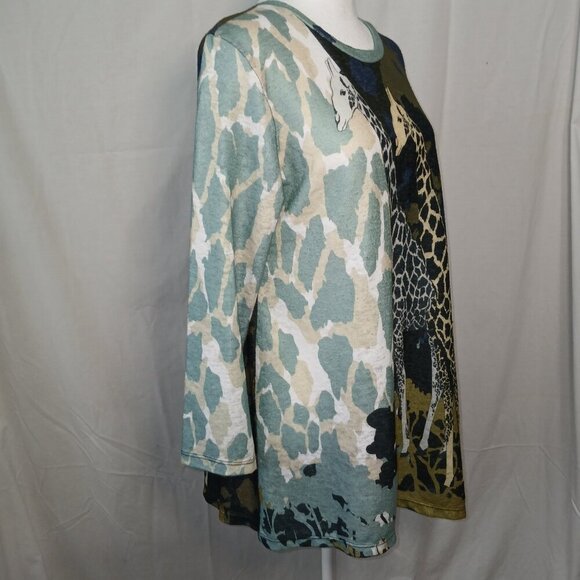 JESS AND JANE "KENYA" CHIFFON CONTRAST TUNIC, SIZE MEDIUM - Picture 7 of 10